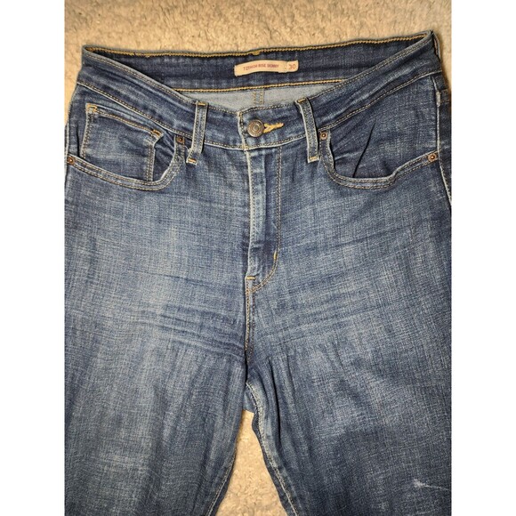 Levis 721 Jeggings Jeans Womens Sz 30 Blue High Rise Skinny Stretch Medium Wash - Picture 3 of 5